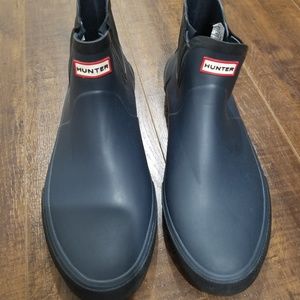 HUNTER CHELSEA RAIN BOOTS size 7 matte navy